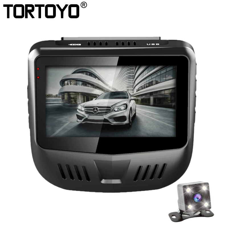 

TORTOYO Mstar8328P FHD 1080P Car DVR Built in GPS Cycle Recording Video Recorder Camcorder Dash Camera with Rear Lens G-Sensor