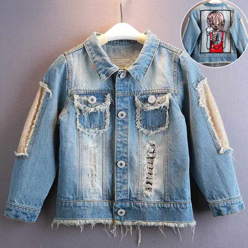 

New Autumn Spring Children Jeans Coat Clothing Baby Girls Outerwear Jackets Kids Tops Denim Wear Z118 NSV775