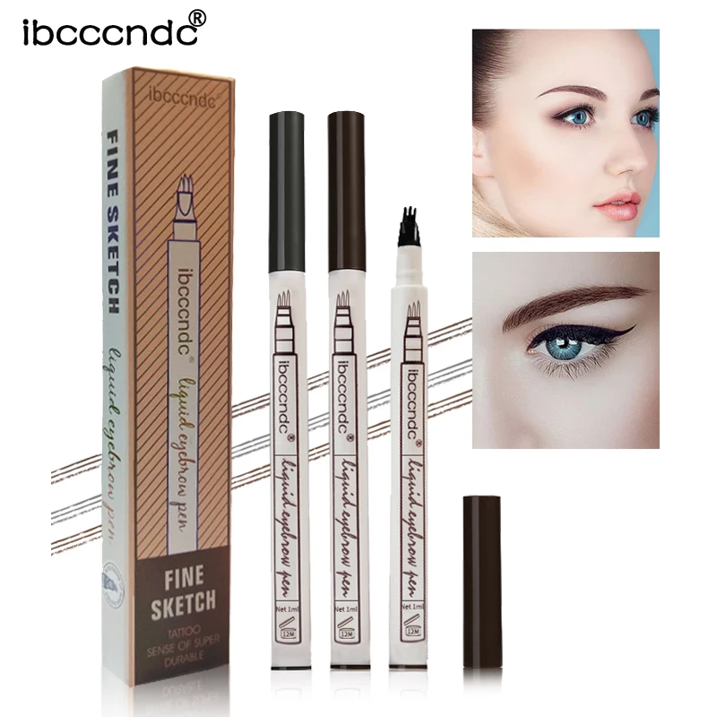 

New Makeup Fine Sketch Liquid Eyebrow Pencil Fork Tip Eyebrow Tattoo Pen for Women Microblading Eye Brow Pencil Smudge-proof