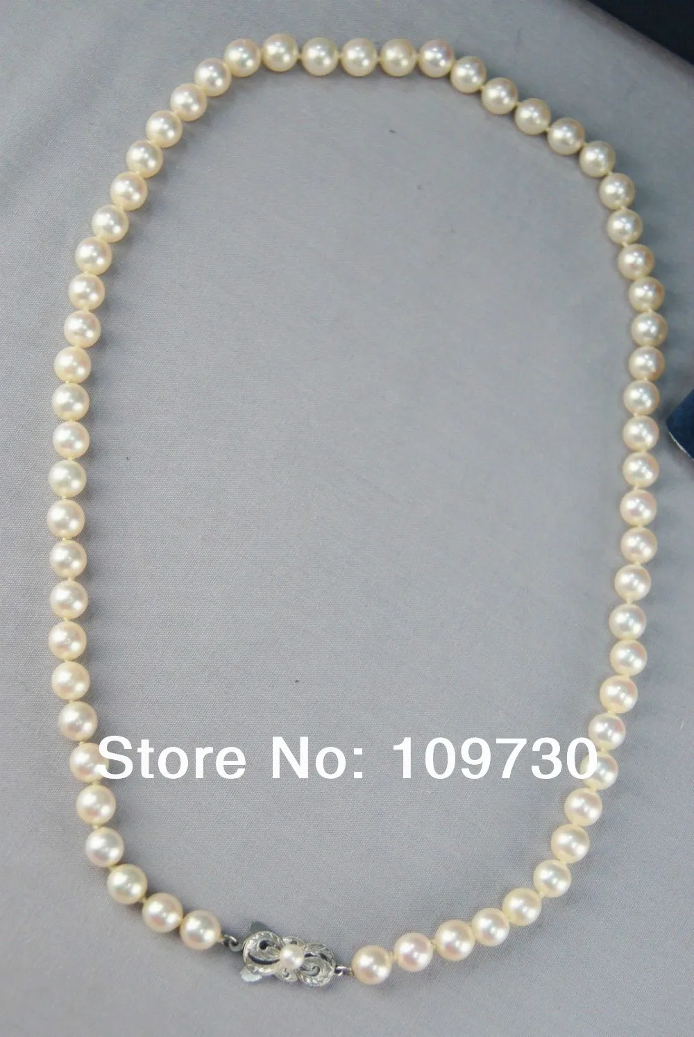 

Jewelry 002517 6.5-7mm Pearl Necklace 14KGP Gold Clasp