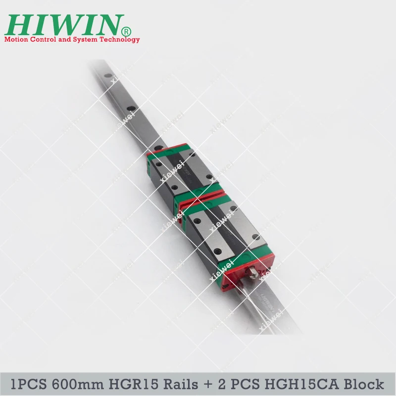 

L-600mm 700mm 1000mm HIWIN 15mm Linear Rail Guide HGR15 with 2pc HGW15CA Rail Block Carriage for CNC kit