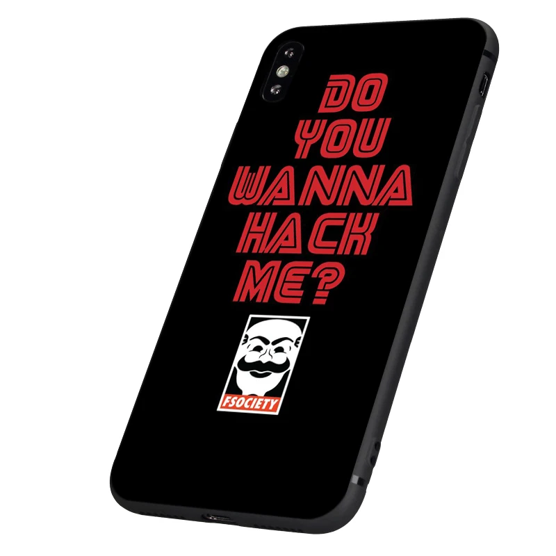 Черный чехол из ТПУ для iphone 5 5s se 6 6s 7 8 plus x 10 силиконовый XR XS 11 pro MAX Mr Robot|Бамперы| |