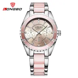 Longbo новые кварцевые часы Женщины Топ Роскошные наручные женские часы кварцевые часы Relogio feminino Марка Reloj Mujer 2016