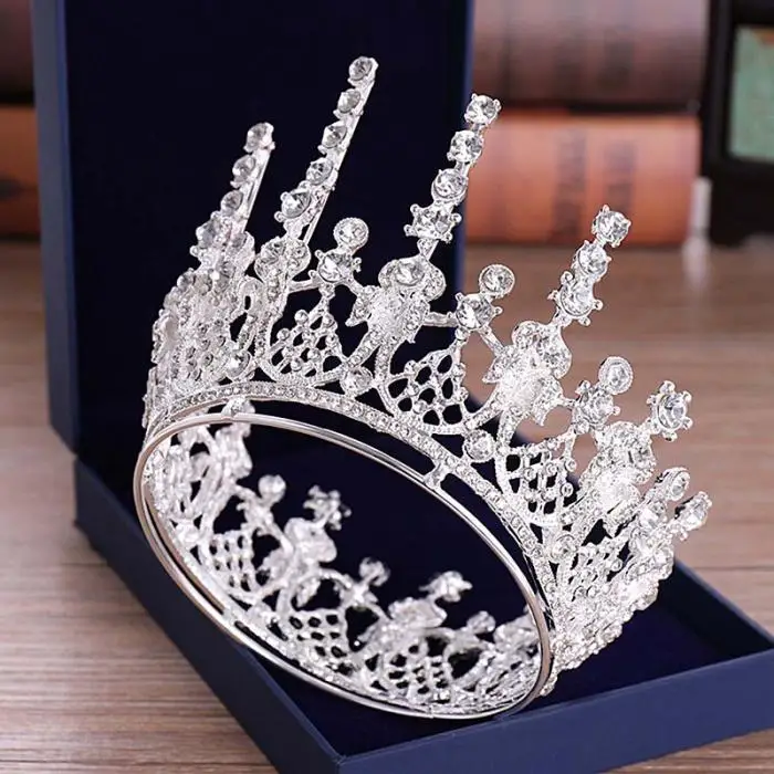 Элегантная свадебная тиара и корона, ювелирные изделия для волос, аксессуары, полный круг, Круглый диадема, горный хрусталь, кристалл, невесты, корональный головной убор, BH