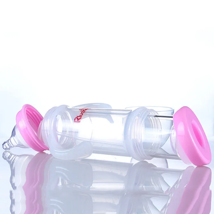 Beli Rluckey ABP Gratis Lebar Mulut Ganda ledakan bukti anti kembung Kristal Kaca Botol Bayi 220 ml