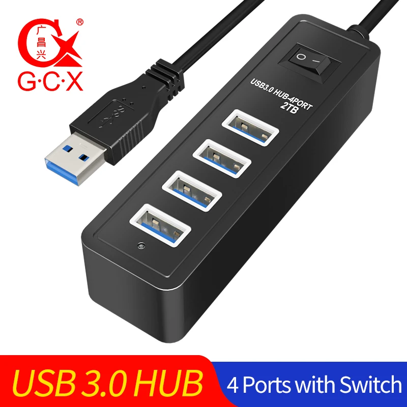 

USB 3.0 HUB 4 USB Port Multi Charger With Switch High Speed 5Gbps USB Splitter Multiple USB HUB 3.0 For PC Computer Accessories