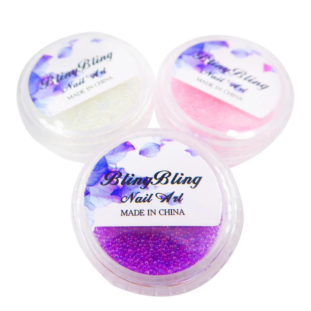Blingbling 3 коробки блеск для ногтей AB Цвет мм 1 0 6 Кристалл Стекло икра бусины Shinee