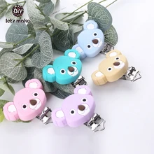 Let's make – Clips de sucette Koala en Silicone, 1 pièce, DIY, bijoux, Clip de sucette sensoriel, jouet à mâcher, soins factices, chaînes de dentition pour bébé 