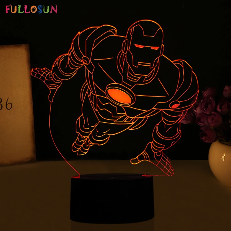 

Well-favored 3D Visualization Nightlights Super Hero Man Shape LED Table Lamp