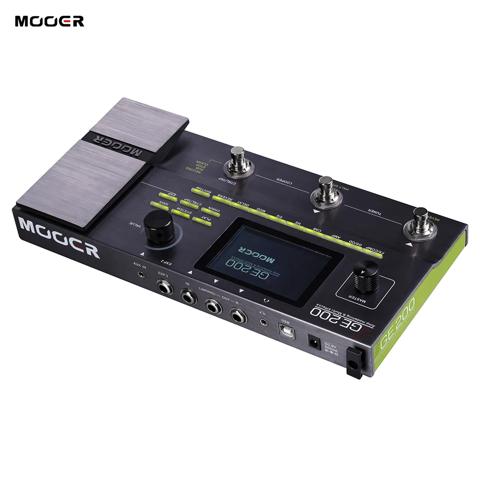 

MOOER GE200 Amp Modelling & Multi Effects Pedal 55 Amplifier Models 26 Speaker Cab Models 70 Effects 52s Looper 40 Drum Patterns