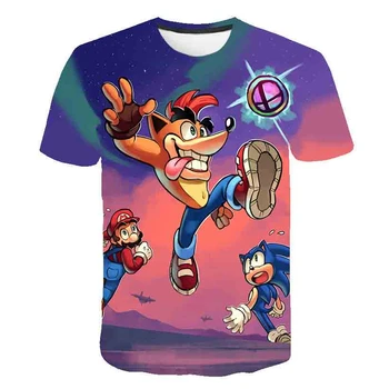 Kids 3D Cartoon Sonic Game Print T-shirts Costume Boys T Shirt Girls Summer T-shirt Clothing Children Tee Tops Clothes 6