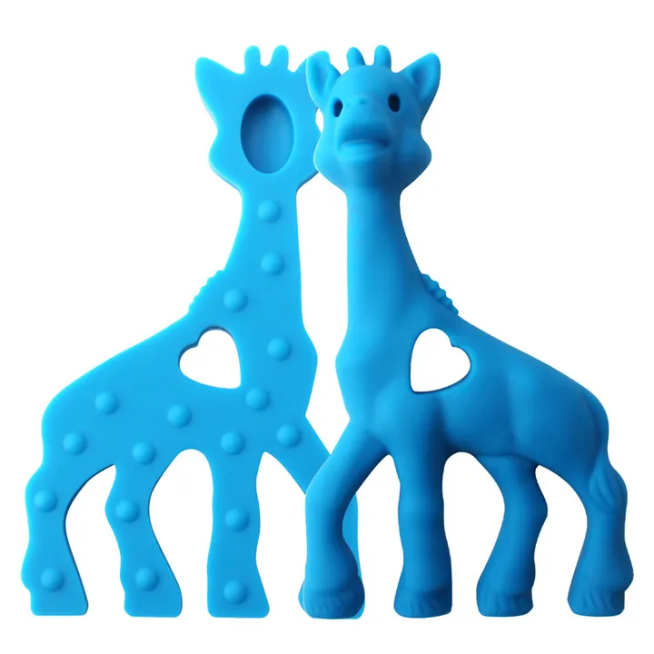 Keep& grow жираф слон Силиконовые Прорезыватели для зубов пищевого качества силиконовые животные Детские Прорезыватели подарок Chawing Игрушки для малышей Mordedor - Цвет: 26 Blue Giraffe