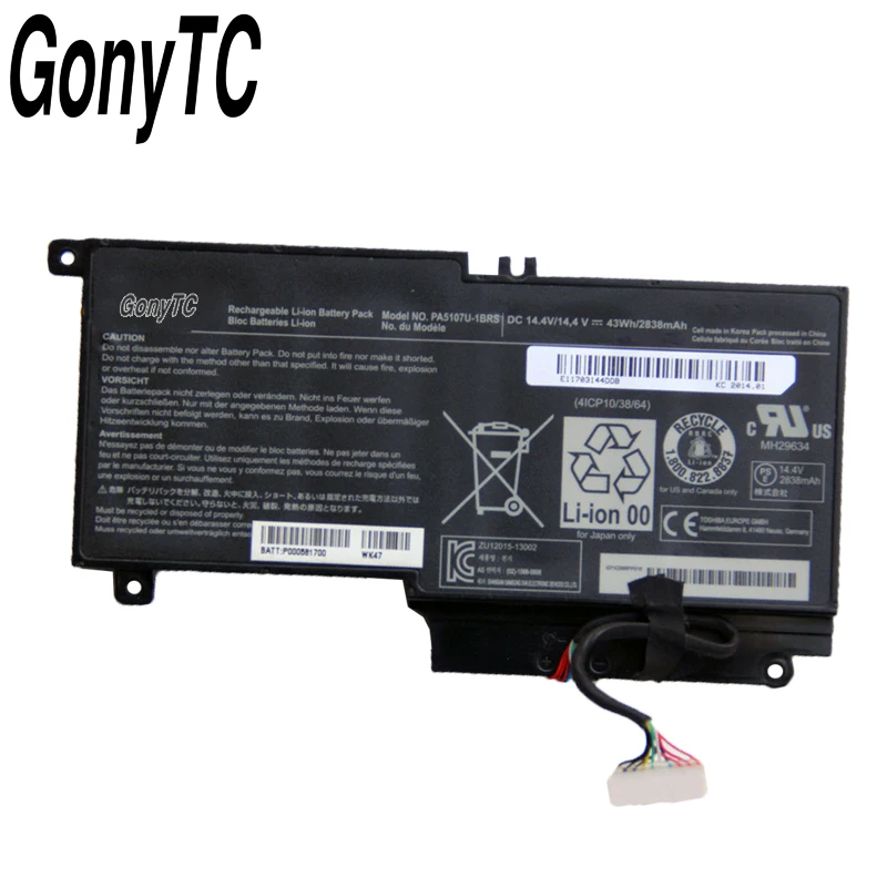 GONYTC Original PA5107U 1BRS Аккумулятор для Toshiba Satellite L45 L45D L50 S55 P55 L55 L55T P50 A P55|Аккумуляторы