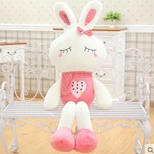 big bow squinting pink rabbit toy huge rabbit doll gift about 120cm