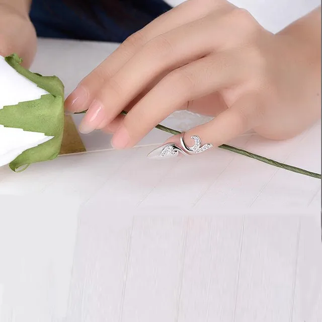 YAAMELI New Hot Fashion Cubic Zircon Crystal Fingernail Rings For Women Party Wedding Gifts Wholesale Fashion Finger Nail Ring