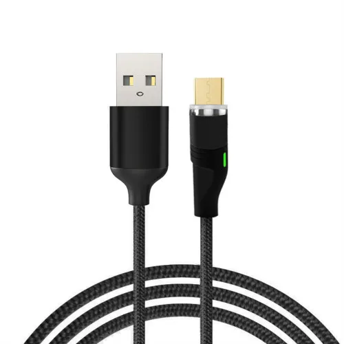 VOXLINK 1 м светодиодный магнитный USB кабель для iPhone Xs 6 и USB TypeC кабель и Micro USB нейлоновая оплетка для samsung Xiaomi huawei USB C - Цвет: Black for Micro