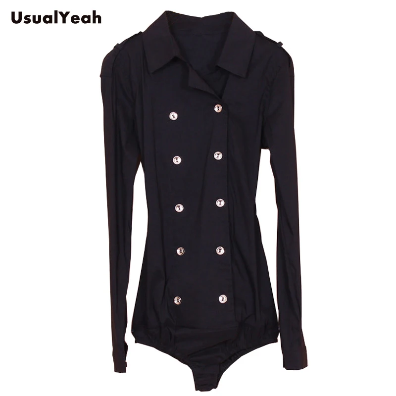

New Fashion Women Long Roll Up Sleeve Blouse double-breasted Classic Office Lady Body Shirt White Black Blusas SY0155