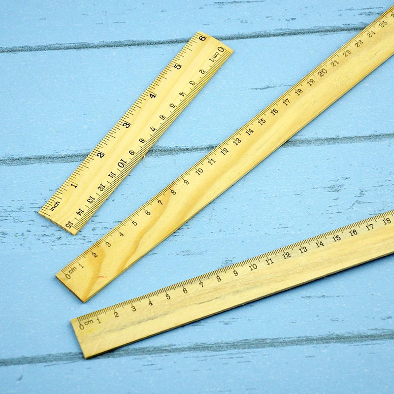 

2pcs/set Wooden Ruler 15cm 30cm Metric Precision Double Sided Measure Tool for Shooting Photography Background Adornment Props