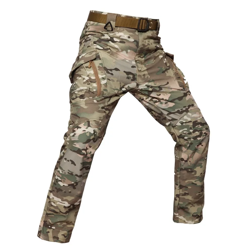 QIQICHEN IX9 стильные мягкие зимние тактические камуфляжные штаны, мужские Водонепроницаемые Военные флисовые брюки-карго, теплые армейские брюки