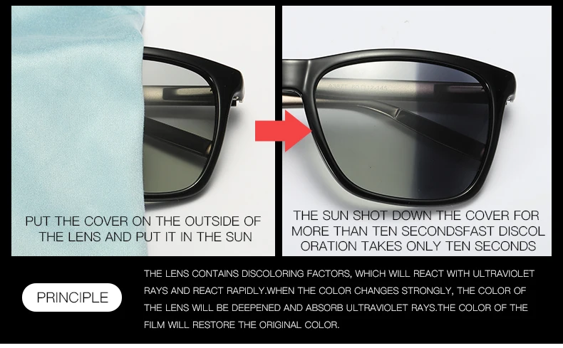 2018 фотохромные поляризованных солнцезащитных очков Для мужчин Для женщин классические очки для водителей мужской вождения Рыбалка UV400 HD