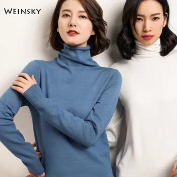 

Women Cashmere Sweaters And Pullovers Ladies Autumn And Winter 2019 Fashion Korean Fashion Style Turtleneck Knitted Tops