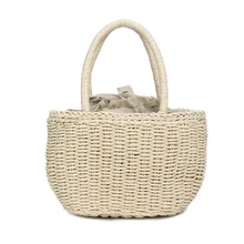 Для женщин сумки из натуральной кожи плетеная солома сумка большой вместимости, летняя пляжная сумка для вечерние покупок PO66