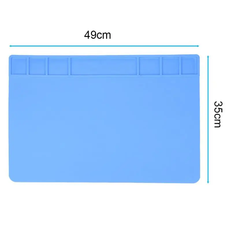 49x35cm Heat Insulation Electronic Maintenance Silicone Desk Platform Pad For Mobile Phone PC Computer Repair Station Platform