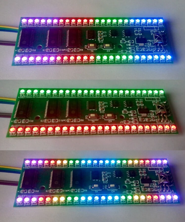 Регулируемый RGB MCU дисплей 5 В двухканальный двойной 24 светодиодный индикатор