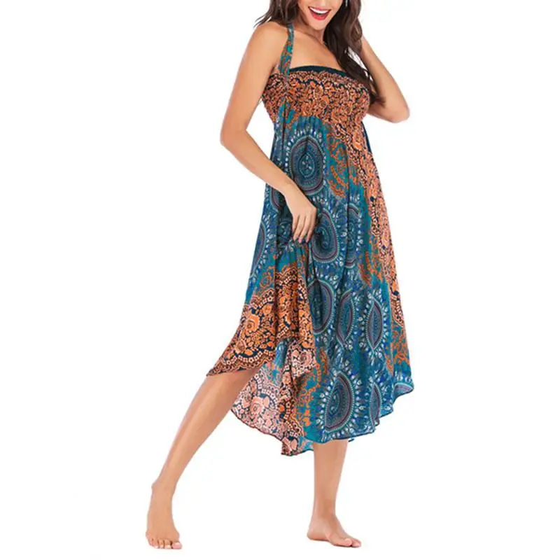 Yfashion Для женщин для отдыха для девочек с пышной юбкой; пляжные 2-полосная одежда с большим Повседневное длинная юбка