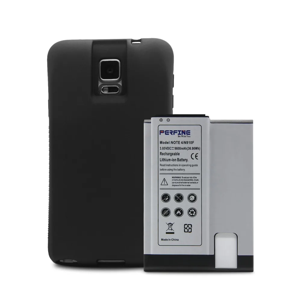 Online Hinweis 4 Batterie 9600mAh + NFC für Samsung Galaxy Note4 Telefon N910F N910C N910V N910T + TPU Fall EB BN910BBE erweiterte Super Batterie