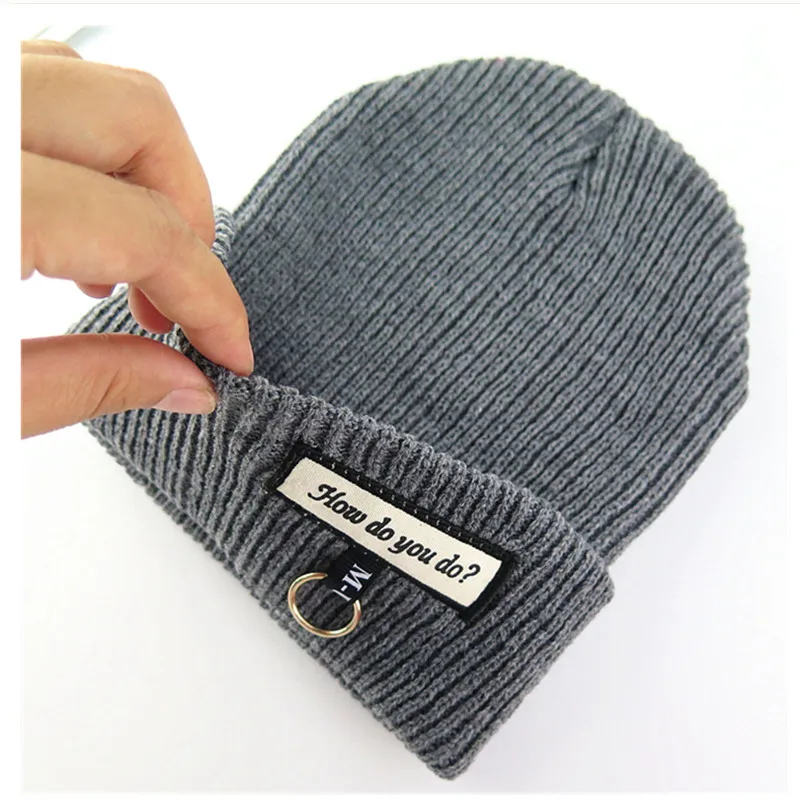 Зимняя Весенняя Новая повседневная вязаная шапка Skullies& Beanies, модная новинка, шерстяная хлопковая шапка для женщин и мужчин