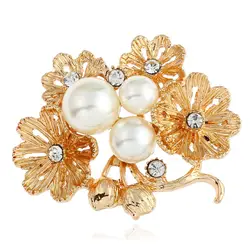 Хотите Популярные одежды и украшения оригинальность золото Многоэтажный Дейзи контактный цветок Кристалл женские Брошь Pin