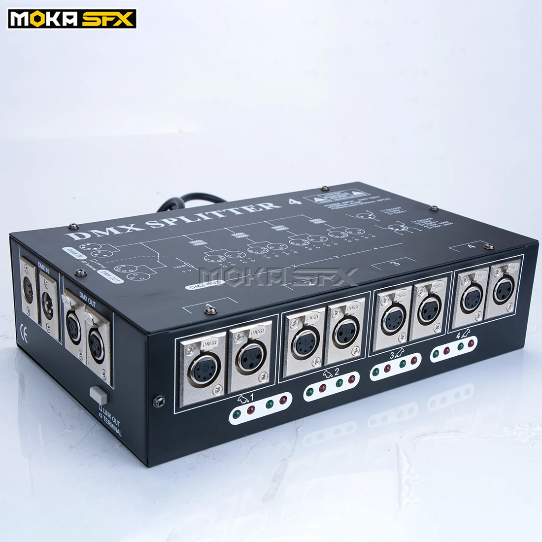 Мини DMX512 сплиттер 4-полосный ступенчатый регулятор освещения DJ освещение сплиттер 4 выхода простой контроль сплиттер освещение шоу оборудование