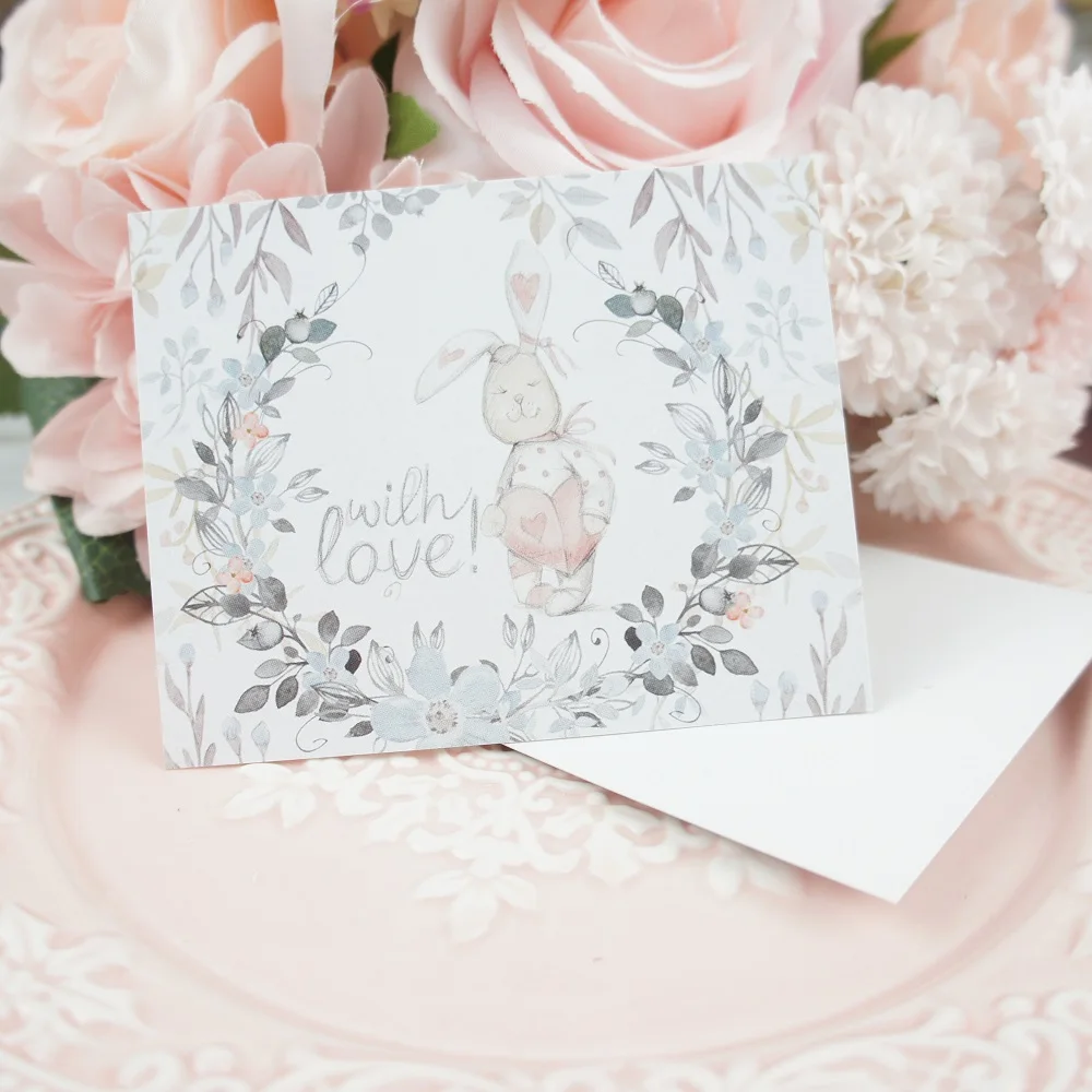 

50pcs Mini card happy rabbit garland multi-use Scrapbooking invitation DIY Decoration party gift card message card