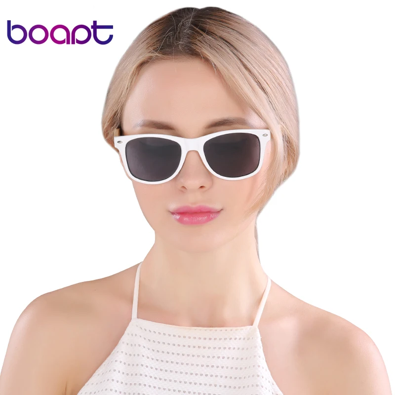 [boapt] white frame eyewear goggles retro wood vintage wooden handmade