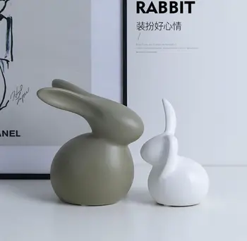

easter Desk & Table Decoration Cute Bunny Rabbit Figurine Creative ceramic Birthday Wedding Gift cabinet ornaments home craft