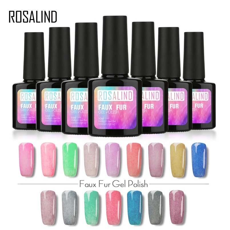 

Rosalind 10ML Gel Nail Polish Faux Fur Effect 3D Gel Lacquer Varnish UV LED Gel for Nails Long Lasting Professional Nail Arts