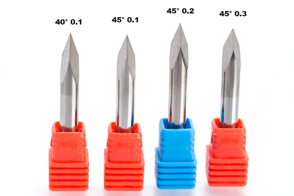 HUHAO 1pc 4mm 6mm 3 Edge Carbide Pypamid bits 2A Good QUALITY CNC Engraving Bits Router Machine 3 face Stone Carving Tools