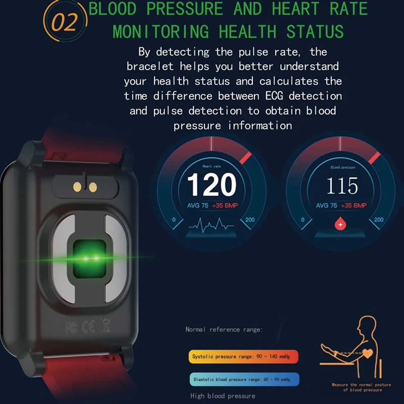 E04 водонепроницаемые умные часы ЭКГ кровяное давление монитор сердечного ритма фитнес-трекер Смарт-браслет для Ios Android