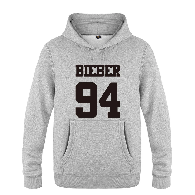 Justin Bieber 94 Rock Hip Hop Music Hoodies Men 2018 Men's Pullover Fleece Hooded Sweatshirts