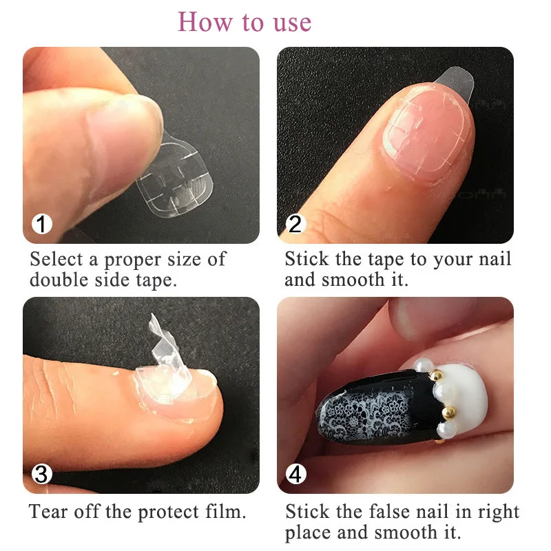 Addfavor 5 листов/Лот Накладные накладные ногти для наращивания ногтей прозрачные двухсторонние клейкие наклейки с лентами маникюрные инструменты