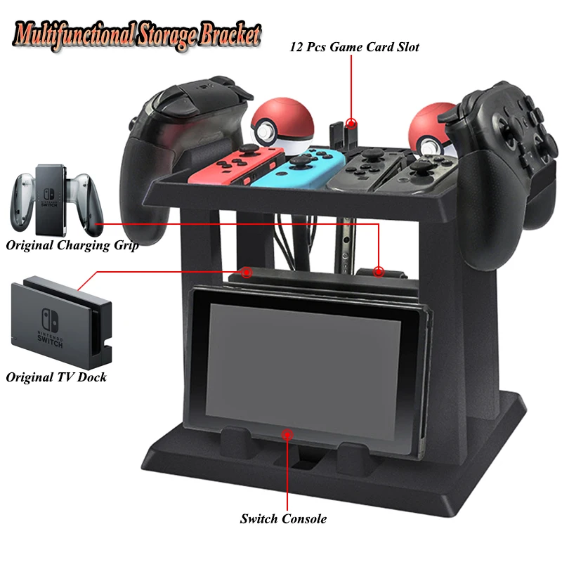 

Nintend Switch Accessories Multifunctional Storage Bracket Stand with Game Discs Controller Carrying for Nintendo Switch Gaming