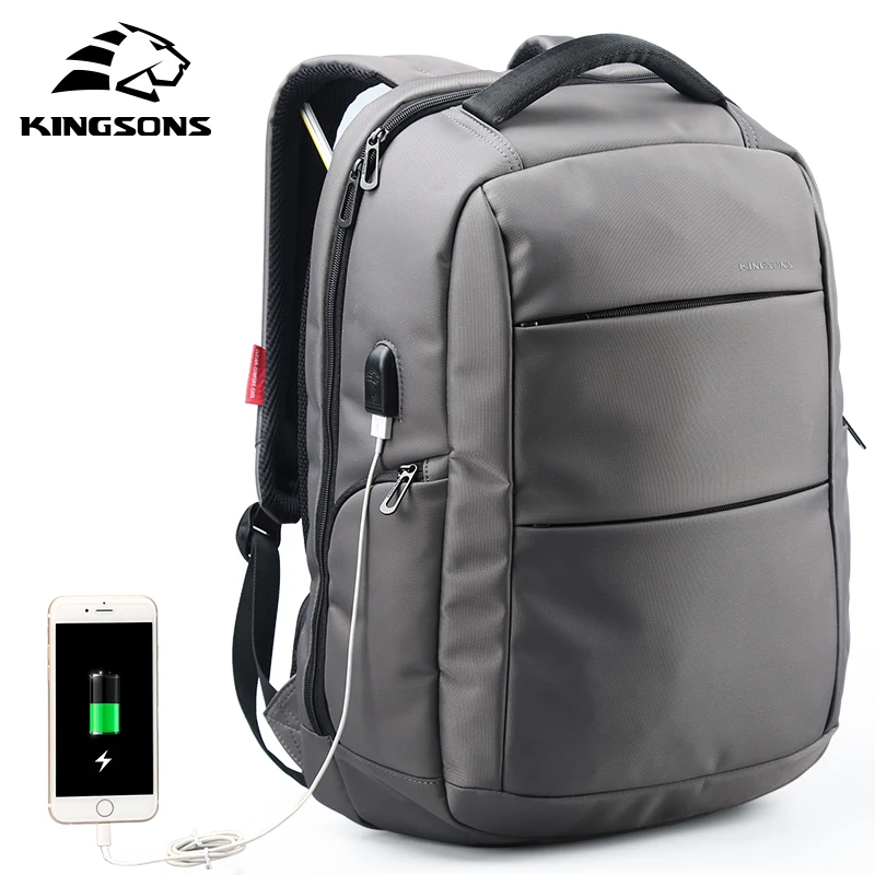 

Kingsons External Charging USB Function School Backpack Anti-theft Boy's Girl's Dayback Women Travel Bag 15.6 inch
