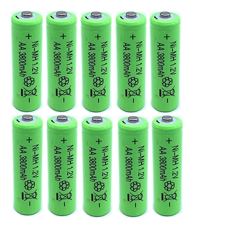 

10XAA battery New Original 3800mAh 1.2V NiMH Rechargeable Battery NI-MH AA batteries Free Shipping