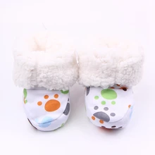 Fashion Winter Baby Boys Girls Cotton Shoes Plush Warm Shoes First Walkers Boots For 0-12 Months