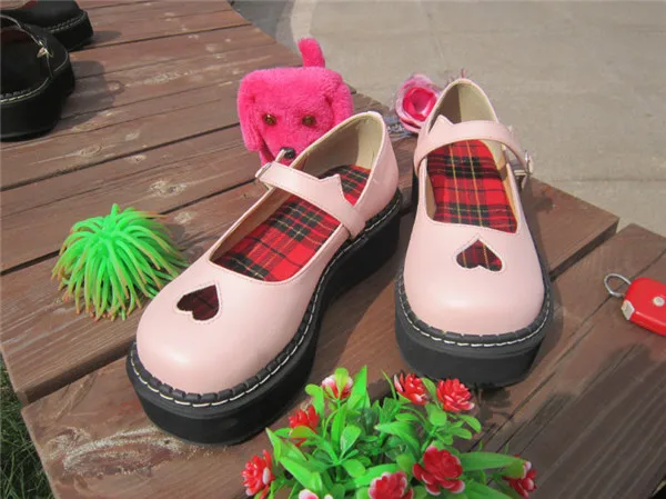 Японский Лолита круглый носок любовь выдолбленные симпатичные милые для девочек принцесс; Косплэй обувь белый+ черный