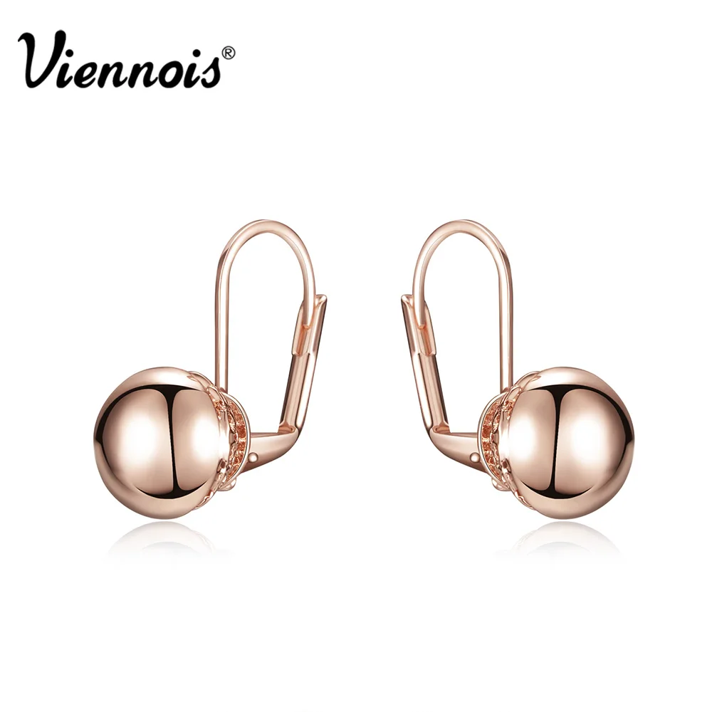 Viennois Silver Rose Gold Color Double Ball Dangle Earrings For Viennois Silver Rose Gold Color Double Ball Dangle Earrings For Woman Small Bell Drop Hollow In From Jewelry Accessories