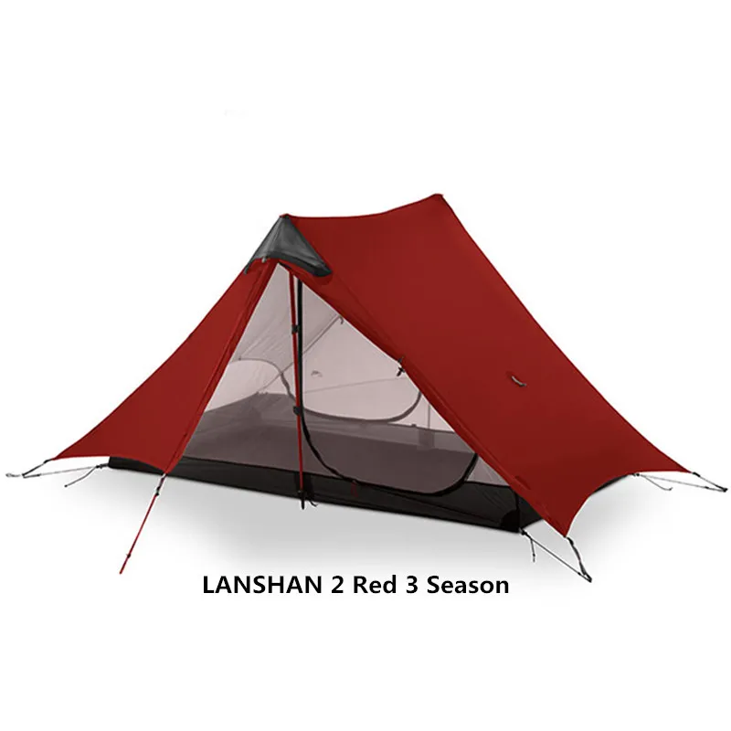 LanShan 2 3F UL GEAR 2 Person Oudoor Сверхлегкая палатка для кемпинга 4 сезона профессиональная 15D Silnylon Бесшумная палатка - Цвет: Red 2P 3  Season