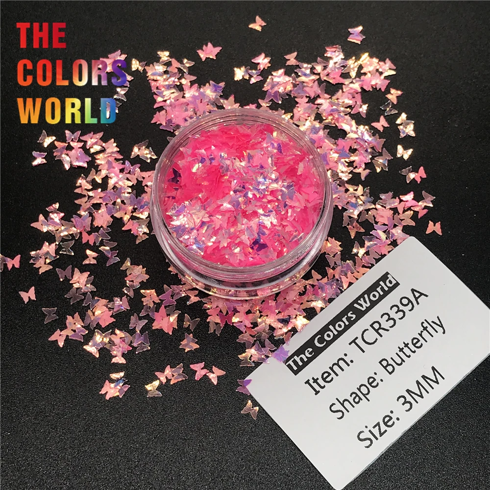 

TCT-211 Butterfly Shape Iridescent Rainbow 3MM Nail Glitter Nail Art Decoration Makeup Nail Gel Body Glitter Handwork Henna DIY