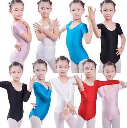 

New Long Sleeve Ballet Leotards For Girls Bodywear Spandex Children Kids Dance Leotards Turnpakje Justaucorps Gymnastique Fille